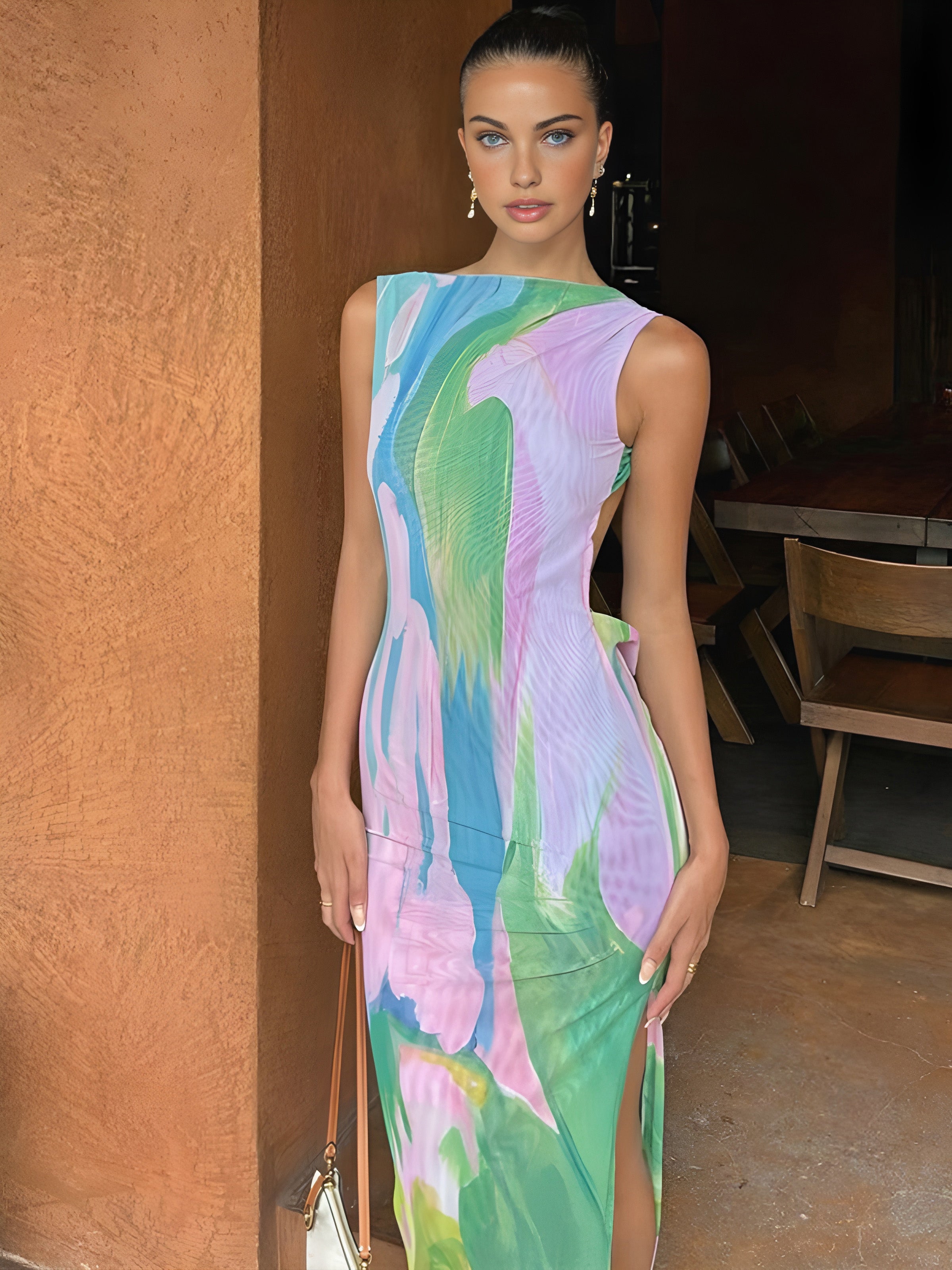 【送料&関税込】MSGM Sleeveless Colored Long Dress Yuwull Wedding Guest Dresses for Women Long Dress Solid