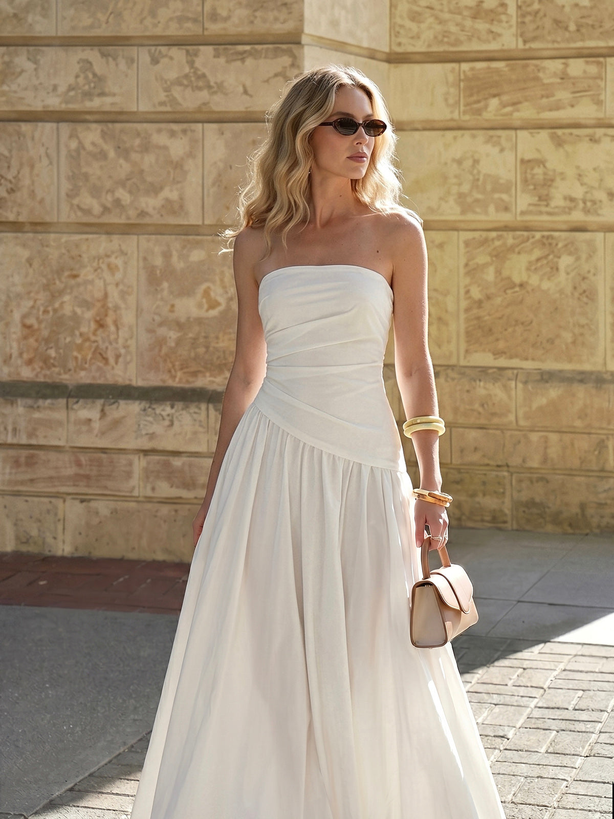 strapless flowy maxi dress Lilo Strapless Maxi Dress