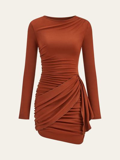 Ruched Long Sleeve Bodycon Dress Ruched Long Sleeve Bodycon Dress